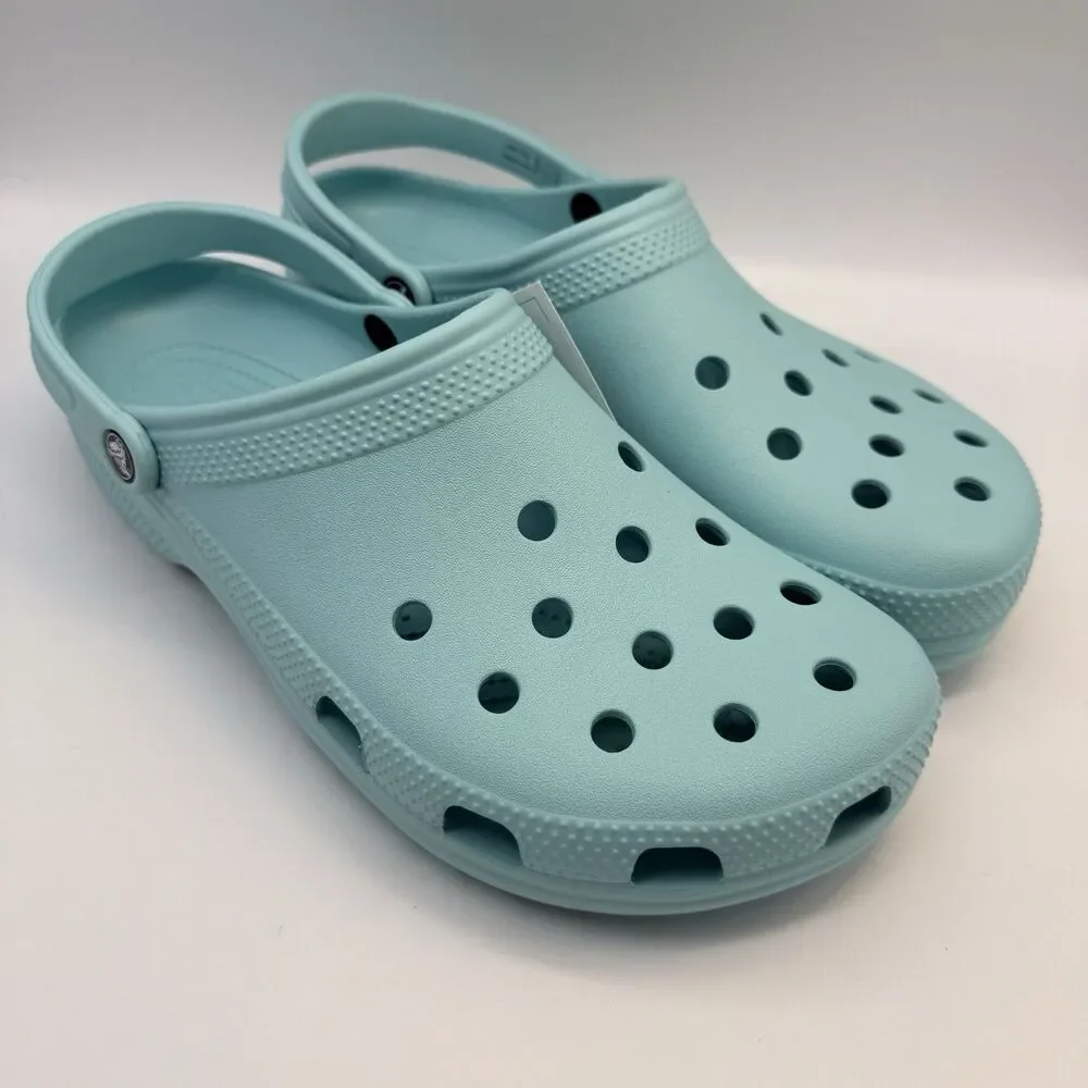 Crocs Classic Clogs Men’s Size 13 Ice Blue Turquoise Comfort Slides New W/Tags